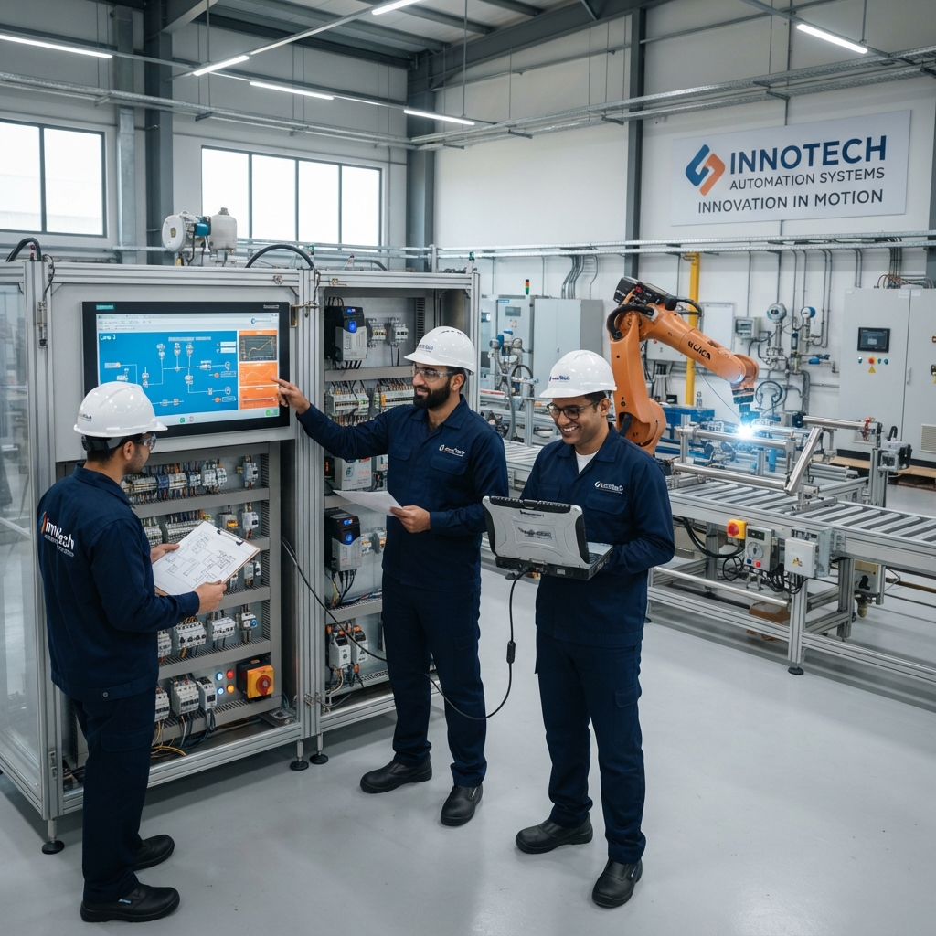 Engineers in a manufacturing facility